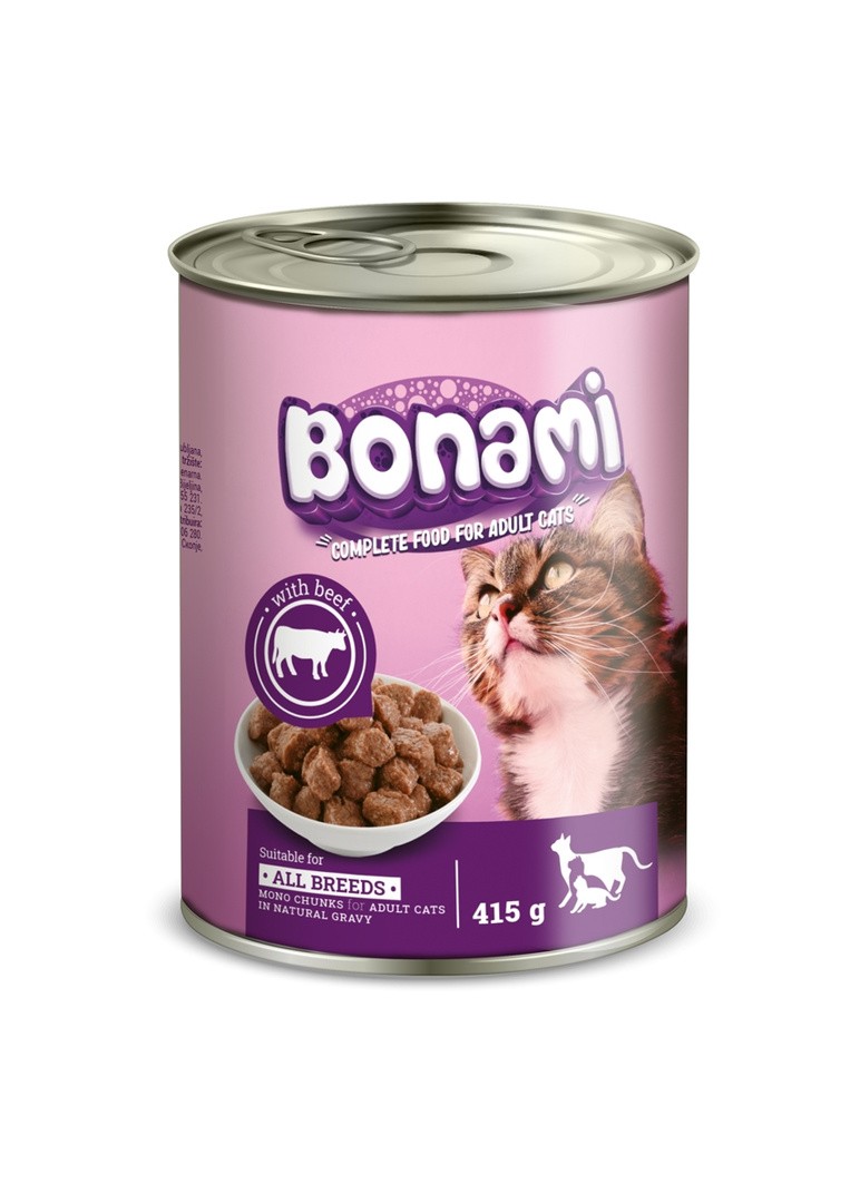 MOKRA HRANA ZA MAČKA BONAMI PLOČEVINKA GOVEDINA 415 G