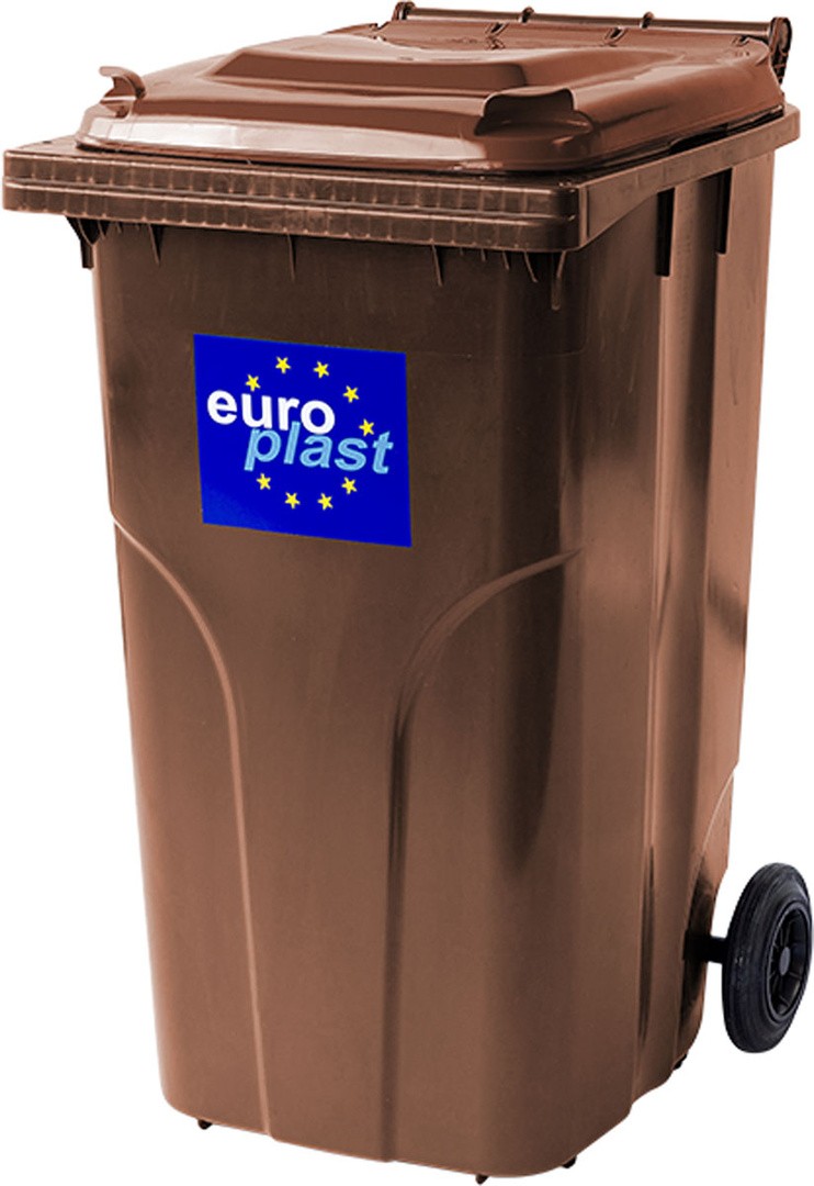 KONTEJNER - ZABOJNIK EKO LUX SMETNJAK 240 L PVC RJAV / RJAV ZABOJNIK+KOLO+OS