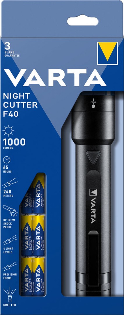 POLNILNA BATERIJSKA SVETILKA VARTA NIGHT CUTTER F40, 14W CREE LED