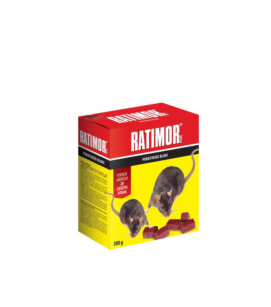 RODENTICID RATIMOR PLUS PARAFINSKI BLOK 5G / 300G