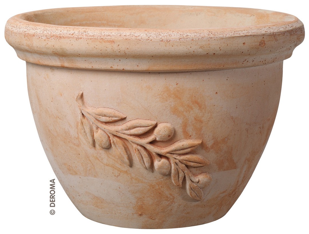 GLINENI ZUNANJI LONEC DEROMA OLIVE SKLEDA TERRACOTTA 18CM