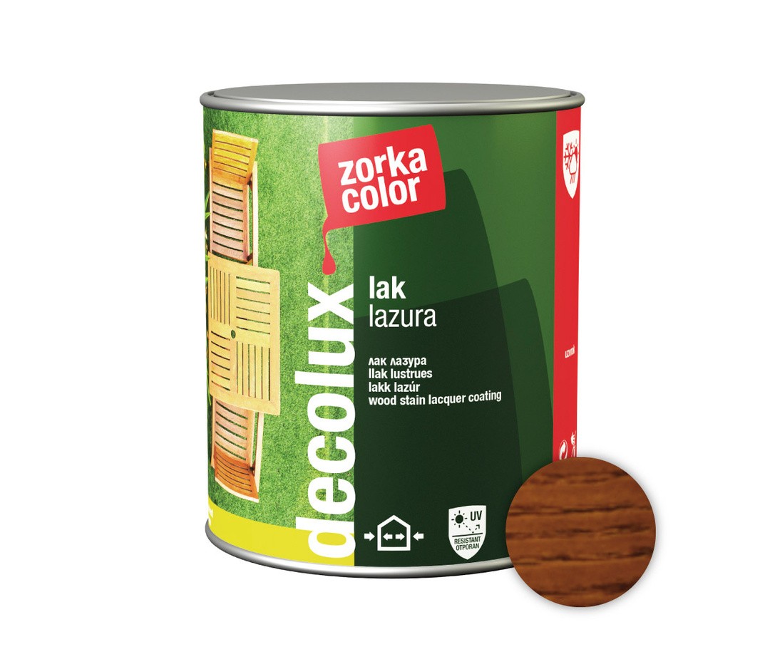 DEBELOSLOJNI PREMAZ ZORKA DEKOR DECOLUX LAK LAZURA 0.75 L 11 HRAST