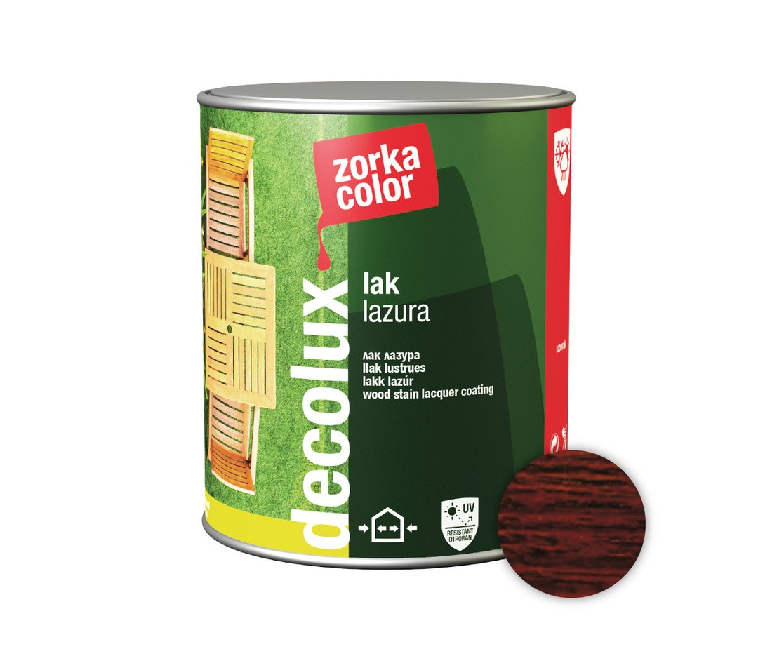 DEBELOSLOJNI PREMAZ ZORKA DEKOR DECOLUX LAK LAZURA 0.75 L 09 PALISANDER