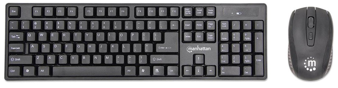 TIPKOVNICA MANHATTAN IN OPTIČNA MIŠKA USB 1600 DPI, ČRNA, SLO ZNAKI