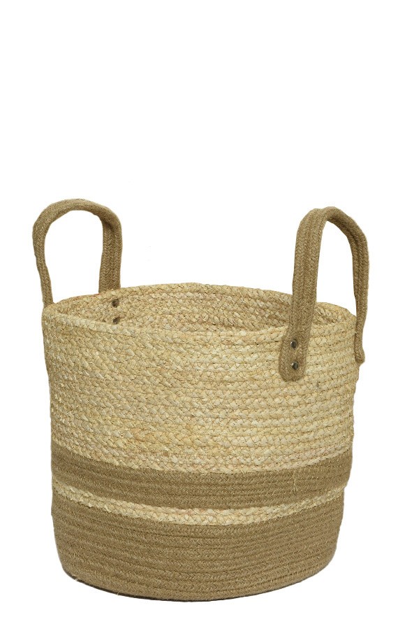 OKRASNA KOŠARA DECORIS IZ KORUZNIH LISTOV FI 26 CM VIŠINA 24 CM
