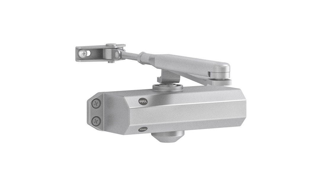 YALE 300 VRATNO ZAPIRALO Z NAVADNO ROKO, R&P, VRATA DO ŠIRINE 1100 MM, SREBRN