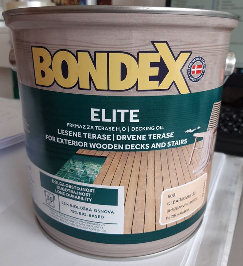 OLJE ZA LES BONDEX DECKING OLJE ELITE BREZBARVNI 2.5 L