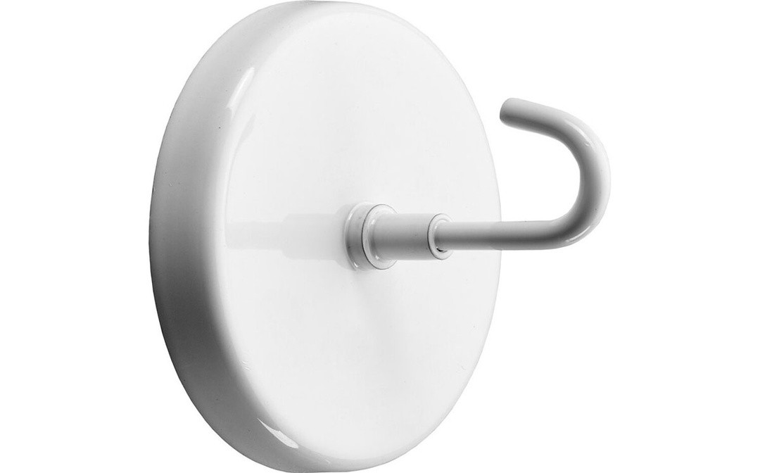KOVINSKA OBEŠALNA KLJUKA HETTICH DIY MAGNETNA KLJUKA FI 50 MM JEKLO, BELA