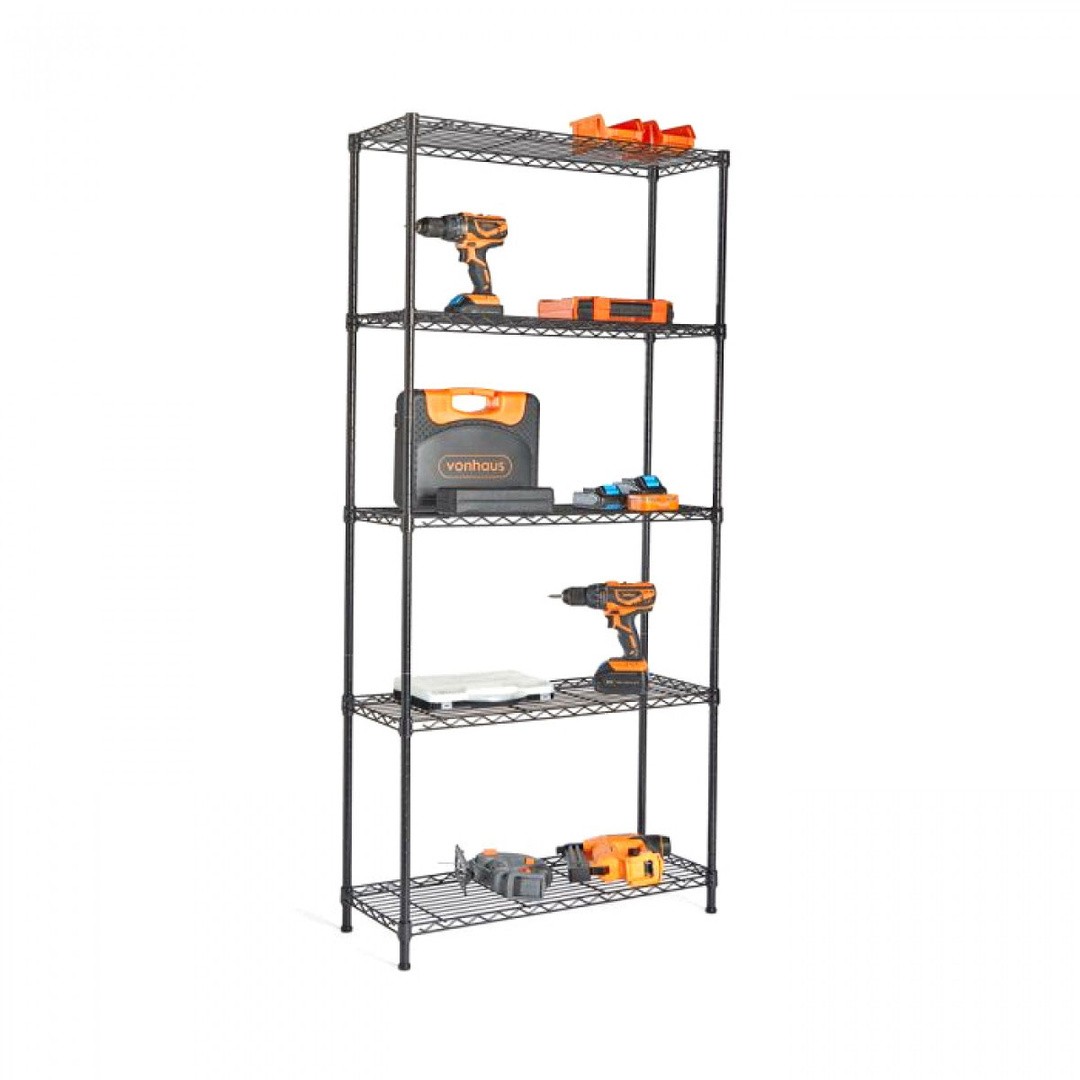 REGAL VONHAUS 170X80X30 CM 5P/100KG ŽIČNE POLICE - ANTRACIT