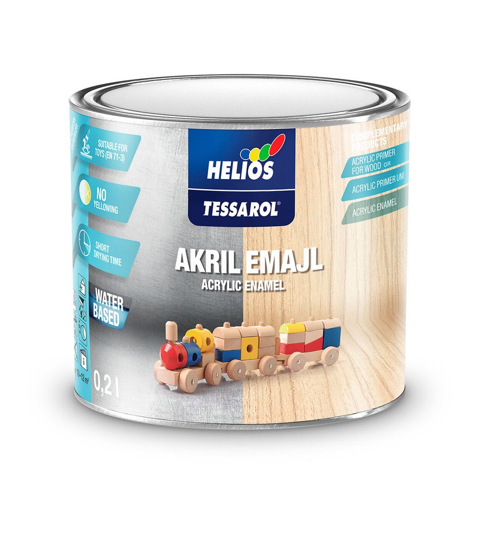 POKRIV.PREM.ZA KOV.,LES HELIOS TESSAROL AKRIL EMAJL RAL 7016 ANTRACIT SIVA SATIN 0.20L