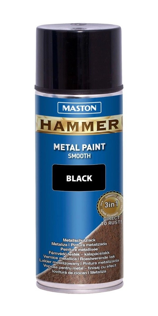MASTON BARVNI SPREJ HAMMER GLADEK EFEKT ČRNI 400ML