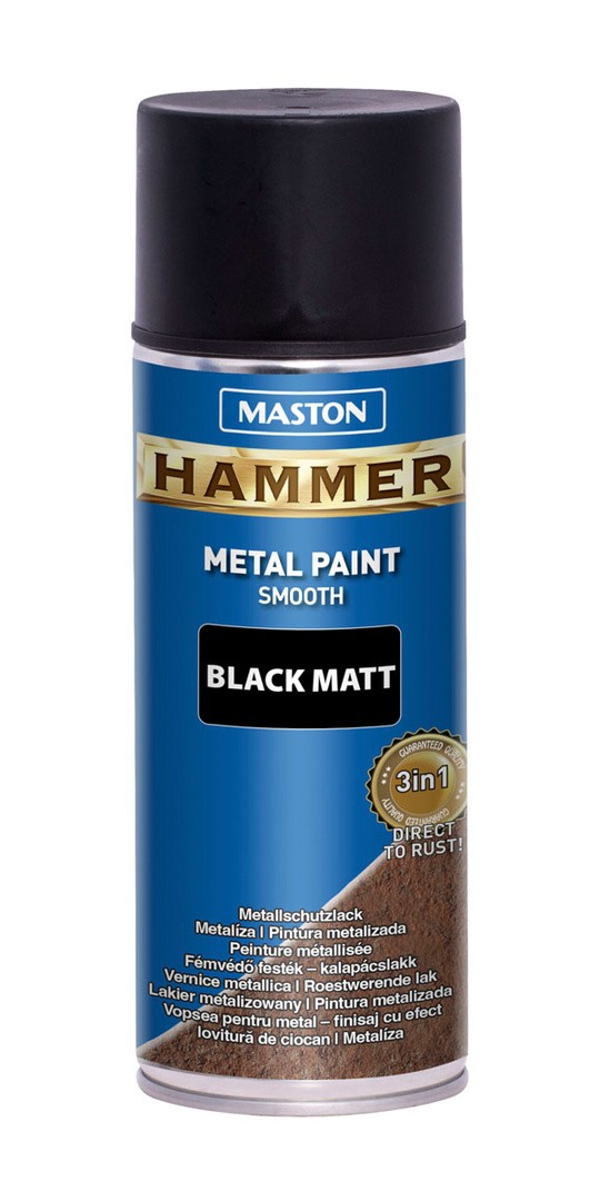 MASTON BARVNI SPREJ HAMMER GLADEK EFEKT ČRNI MAT 400ML
