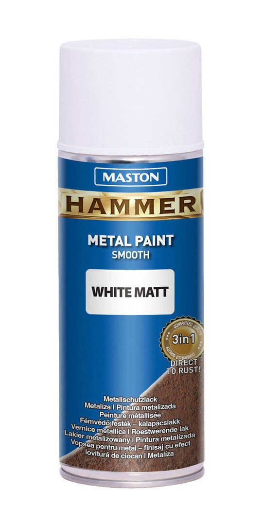 MASTON BARVNI SPREJ HAMMER GLADEK EFEKT BELI MAT 400ML