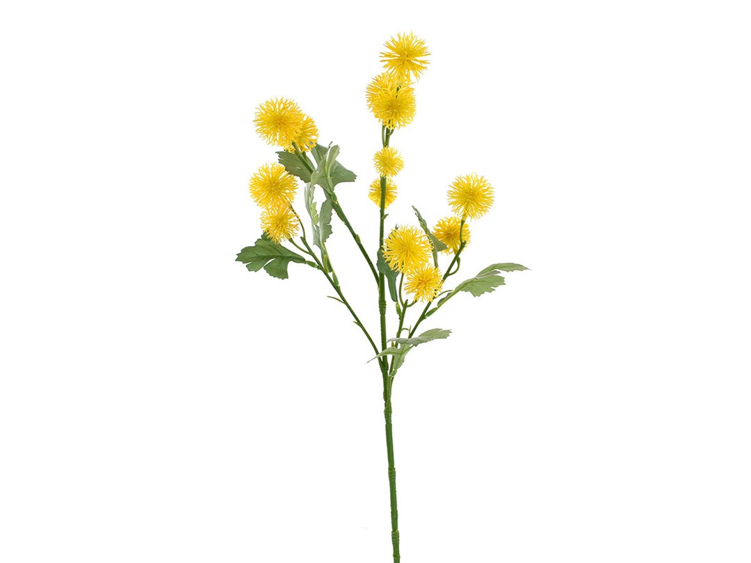 UMETNO CVETJE POM POM VEJICA 63.5CM RUMENA