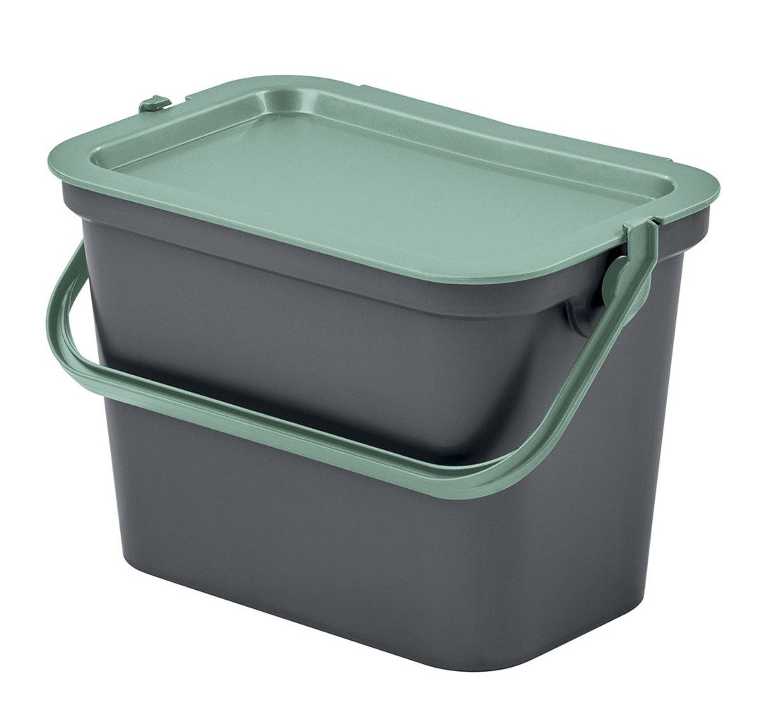 KOŠ ZA SMETI MODA Z ROČAJEM, 5 L ADA SAGE/GRAFIT