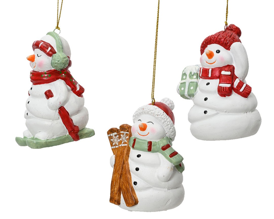 OKRASEK ZA JELKO DECORIS SNEŽAKI, 9.7 CM SORTIRANO