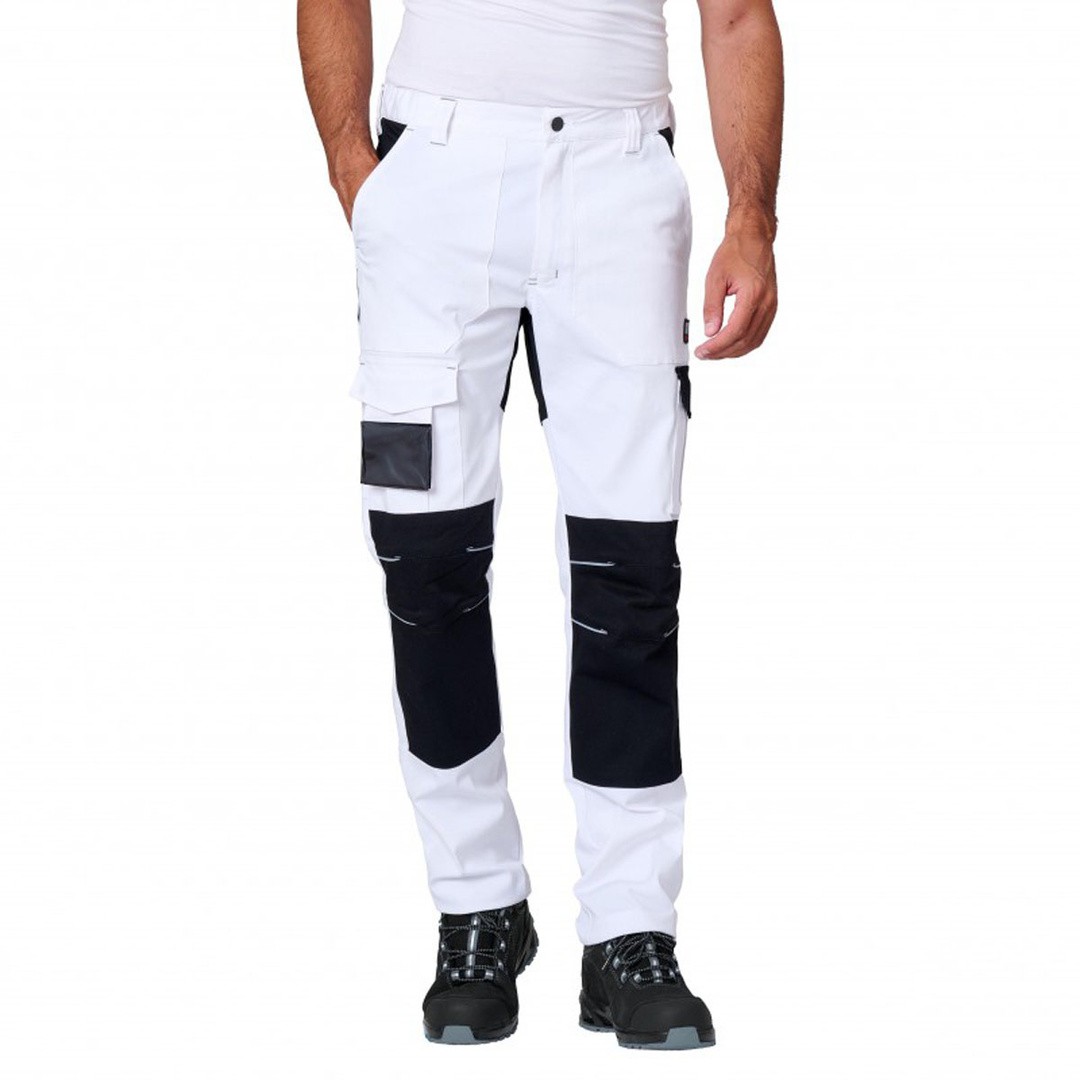 DELOVNE HLAČE SIGGI TAGO PLESKARSKE DO PASU 2XL STRETCH BELE