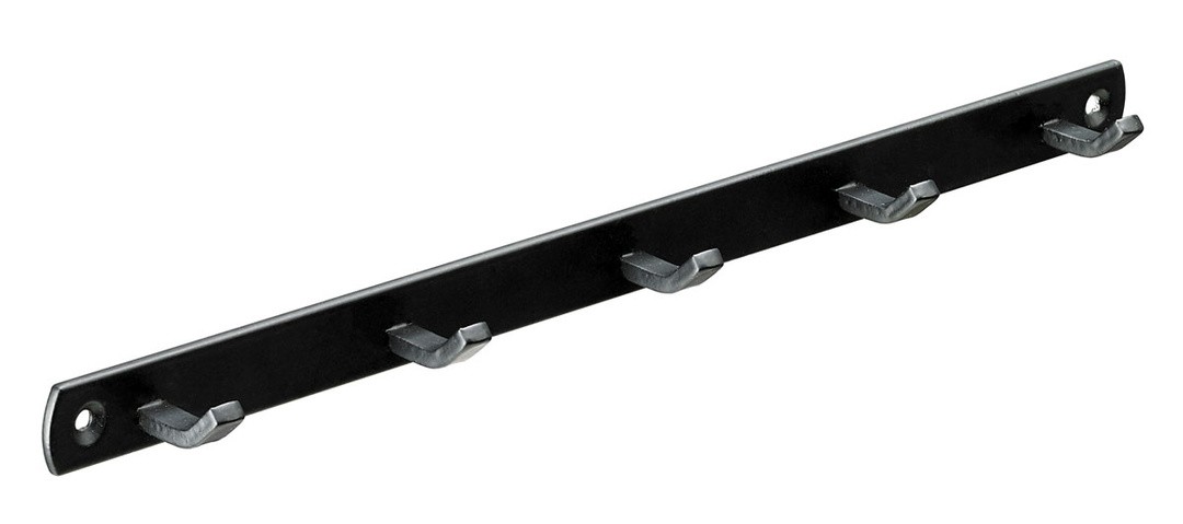 KOVINSKA OBEŠALNA KLJUKA HETTICH DIY 3 KLJUKE 340X20X30MM KOVINSKA, ČRNA