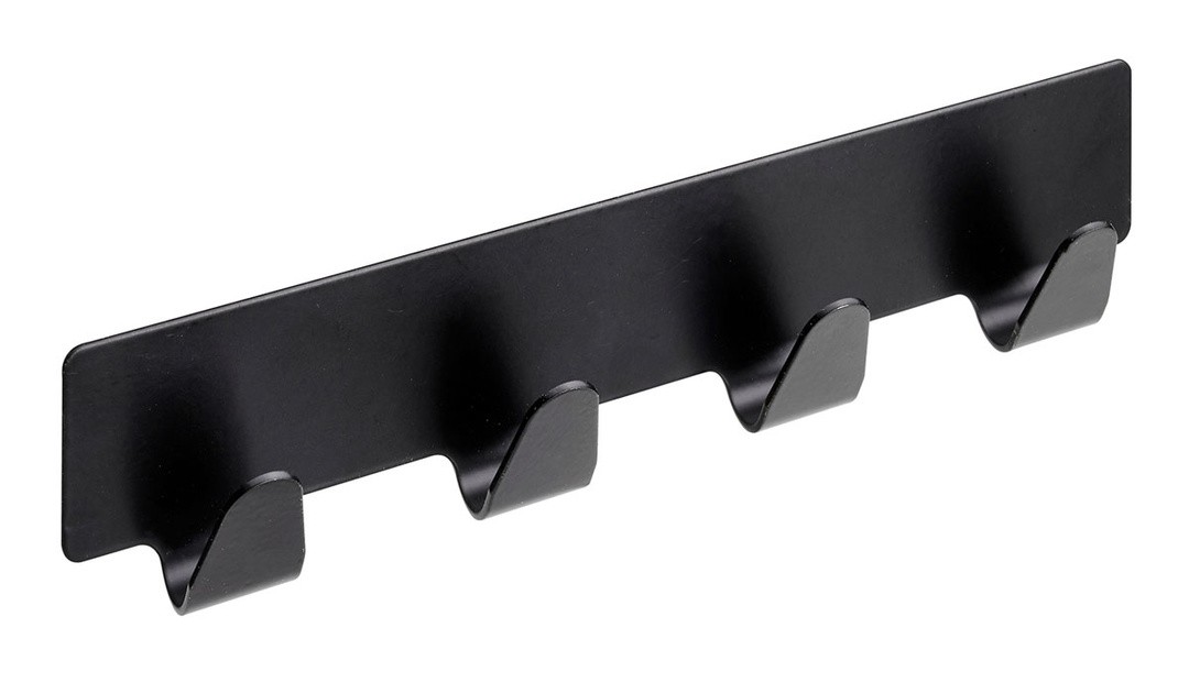 KOVINSKA OBEŠALNA KLJUKA HETTICH DIY 4 KLJUKE 160X31X20 MM KOVINSKA, ČRNA