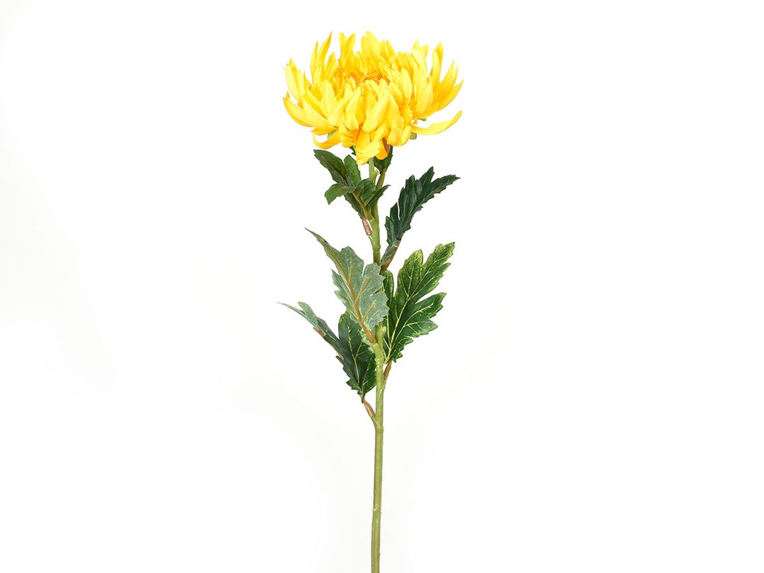 UMETNO CVETJE KRIZANTEMA ENOJNA VEJICA RUMENA 59 CM