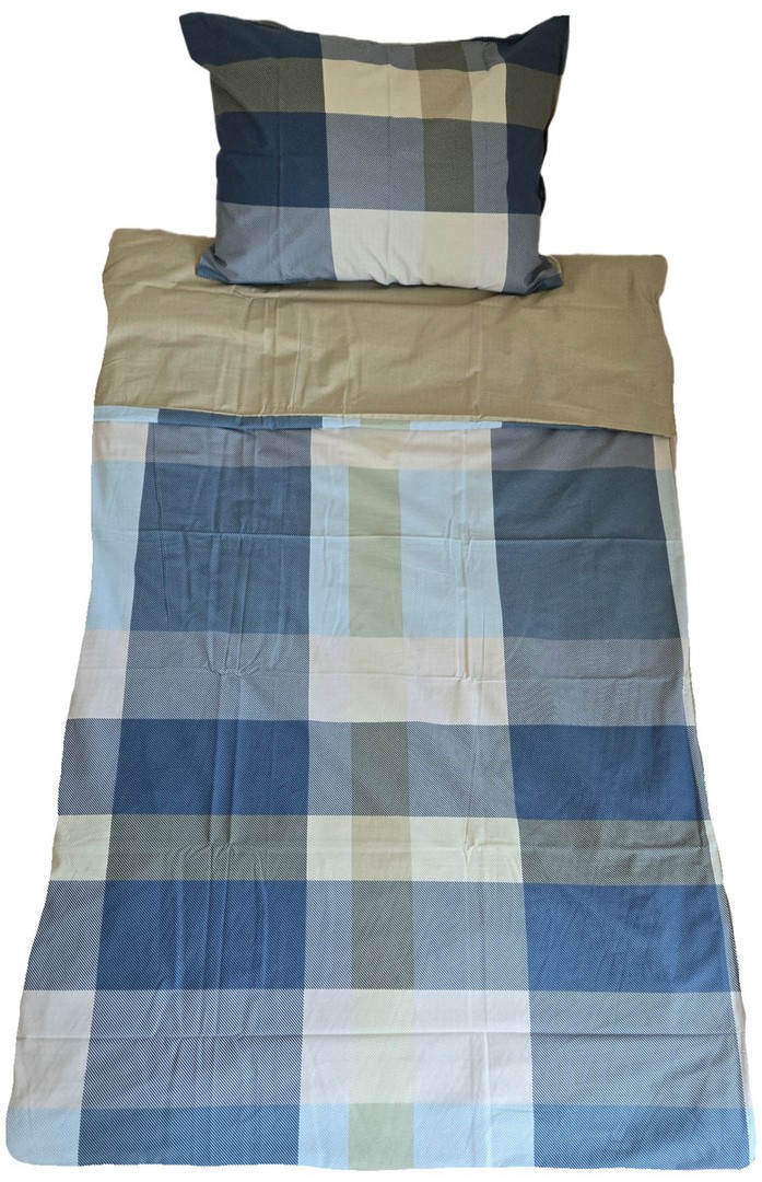 POSTELJNINA LIVING COTTON CARO V3 BLUE 140X200 50X70, RENFORCE, Z ZADRGO