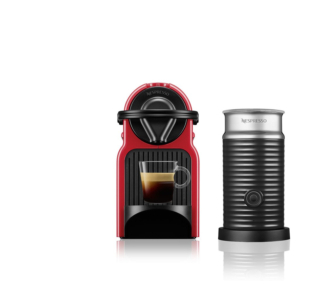 KAVNI APARAT, KAPSULE NESPRESSO INISSIA RDEČ & AEROCCINO