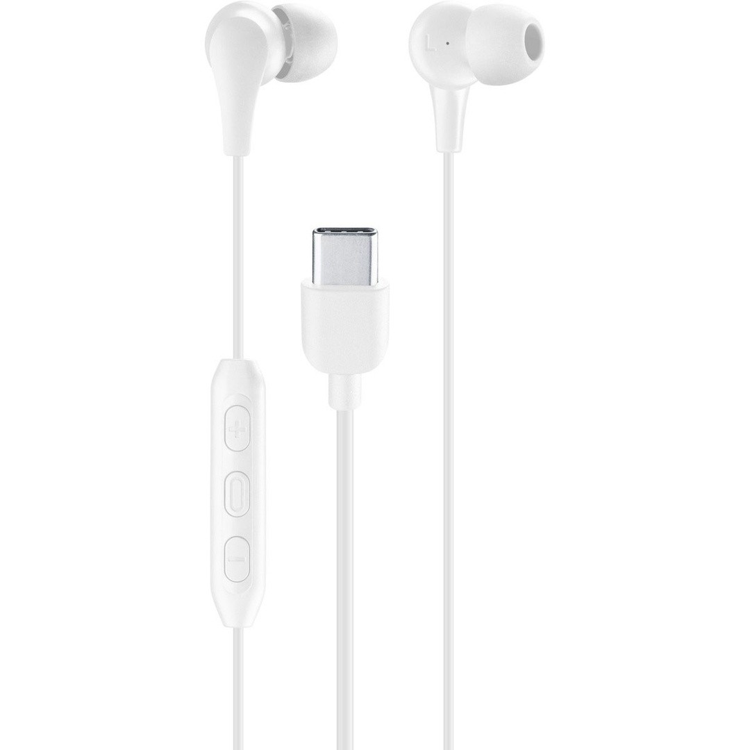 SLUŠALKE MUSIC SOUND COLOR IN-EAR Z MIKROFONOM BELE