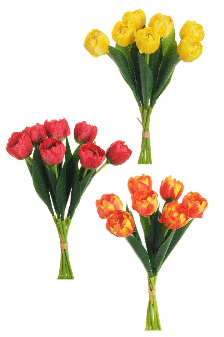 UMETNO CVETJE EVERGREENS TULIPAN V ŠOPKU MIX 27 CM