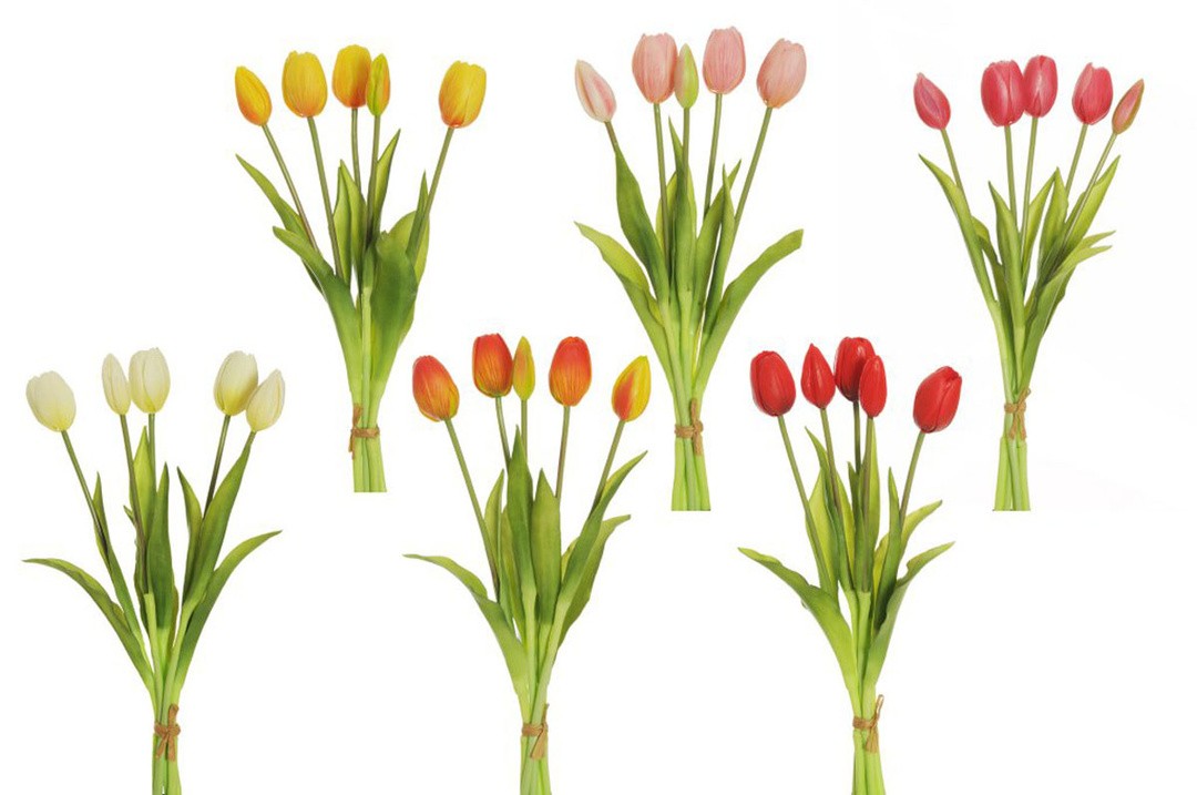 UMETNO CVETJE EVERGREENS TULIPAN V ŠOPKU MIX 39 CM
