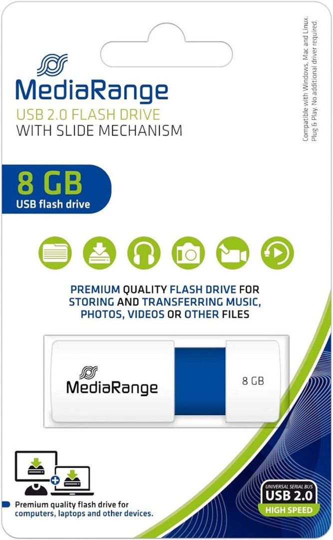 USB KLJUČ MEDIARANGE 8GB 2.0 MODER MR971