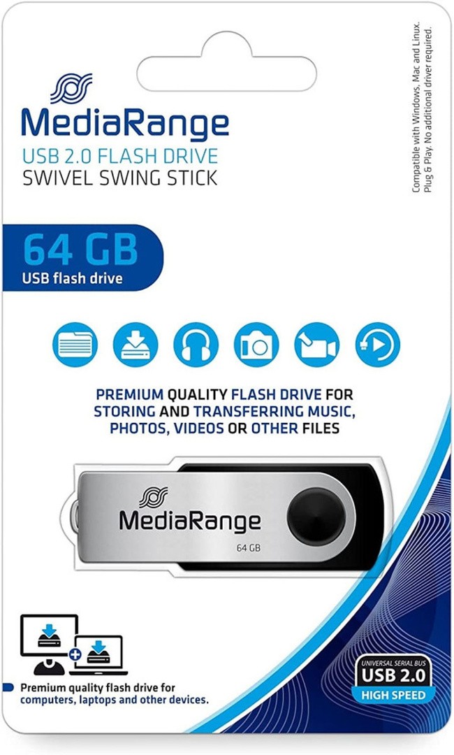 USB KLJUČ MEDIARANGE 64GB 2.0 MR912
