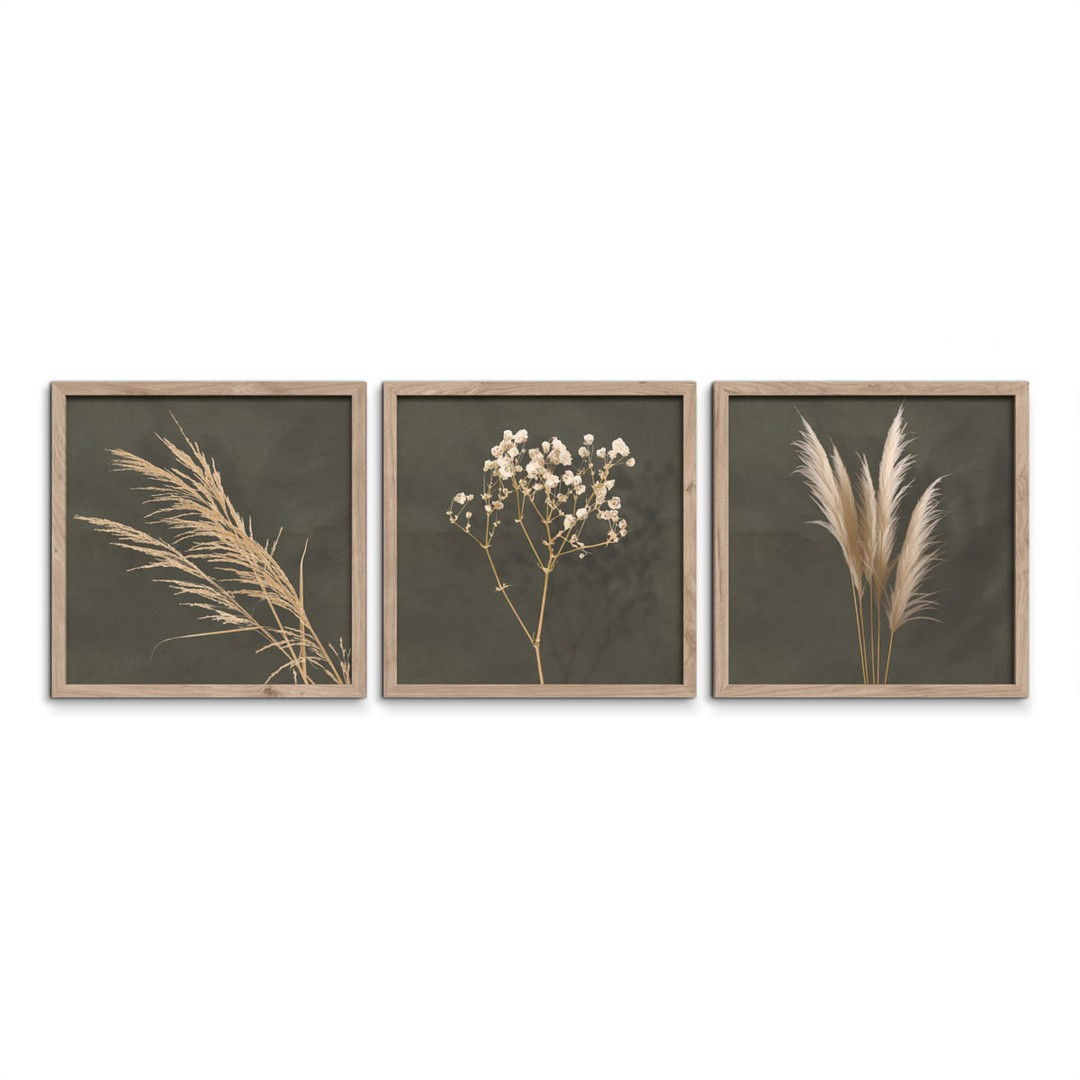 SLIKA STYLER PAMPAS TROJNA Z OKVIRJEM 30X30 FR391