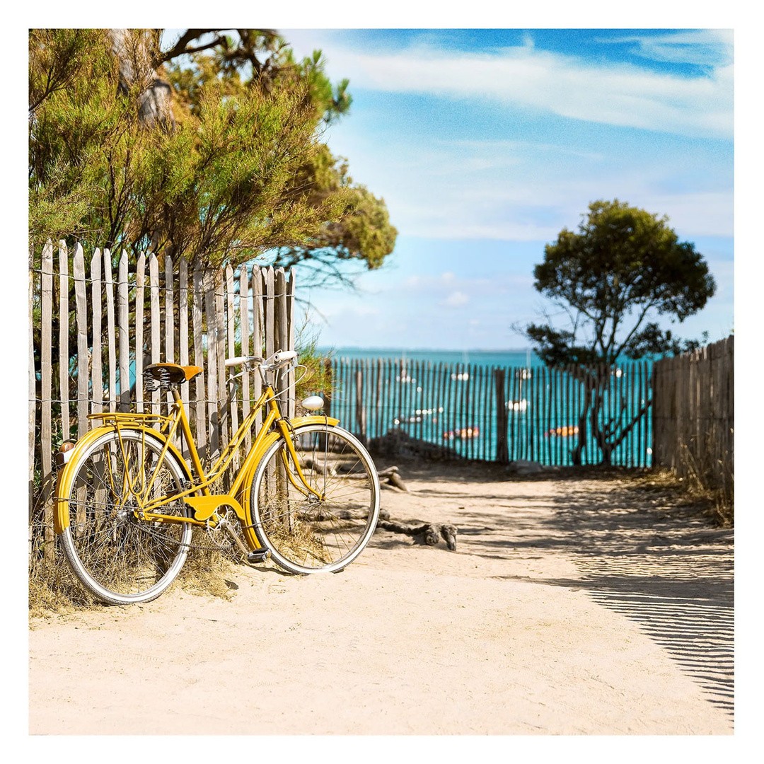 SLIKA STYLER YELLOW BIKE STEKLENA 30X30 GL333