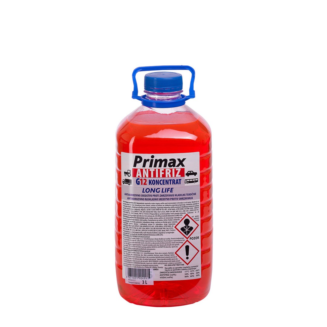 MAZIVA IN TEKOČINE PRIMAX ANTIFRIZ RDEČI G 12 3L