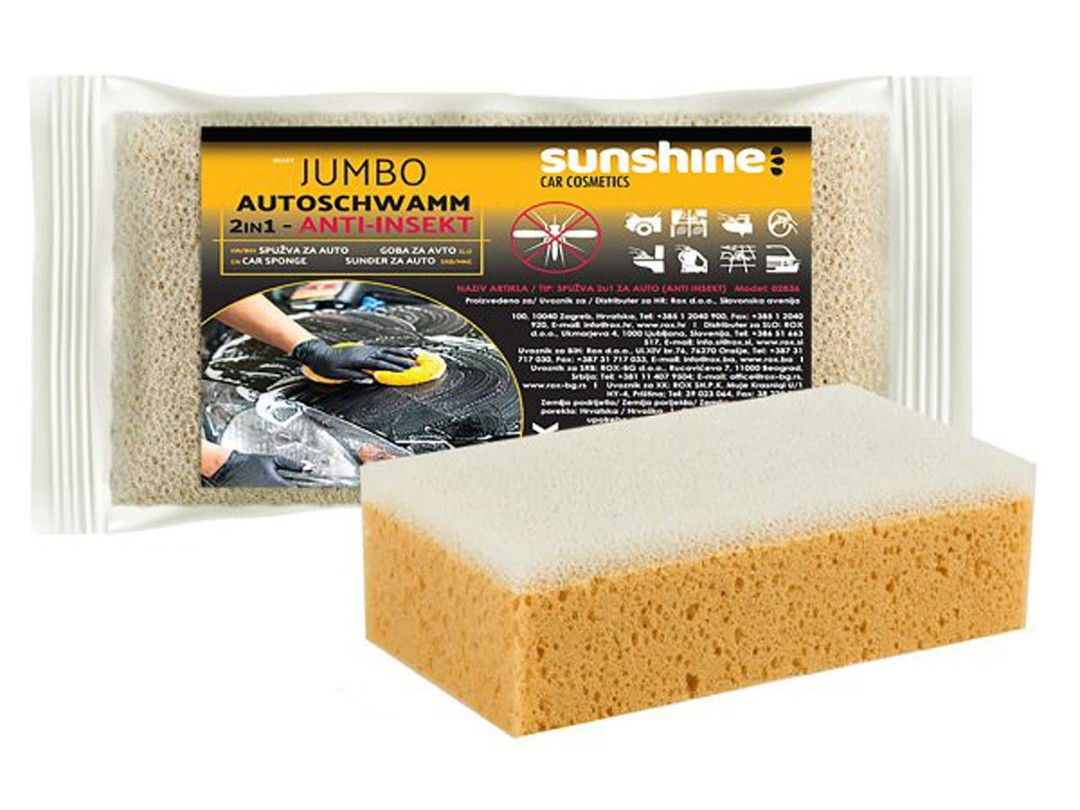 PRIPOMOČEK ZA ČIŠČENJE SUNSHINE JUMBO GOBA ZA AVTO 2V1 - ANTI INSEKT