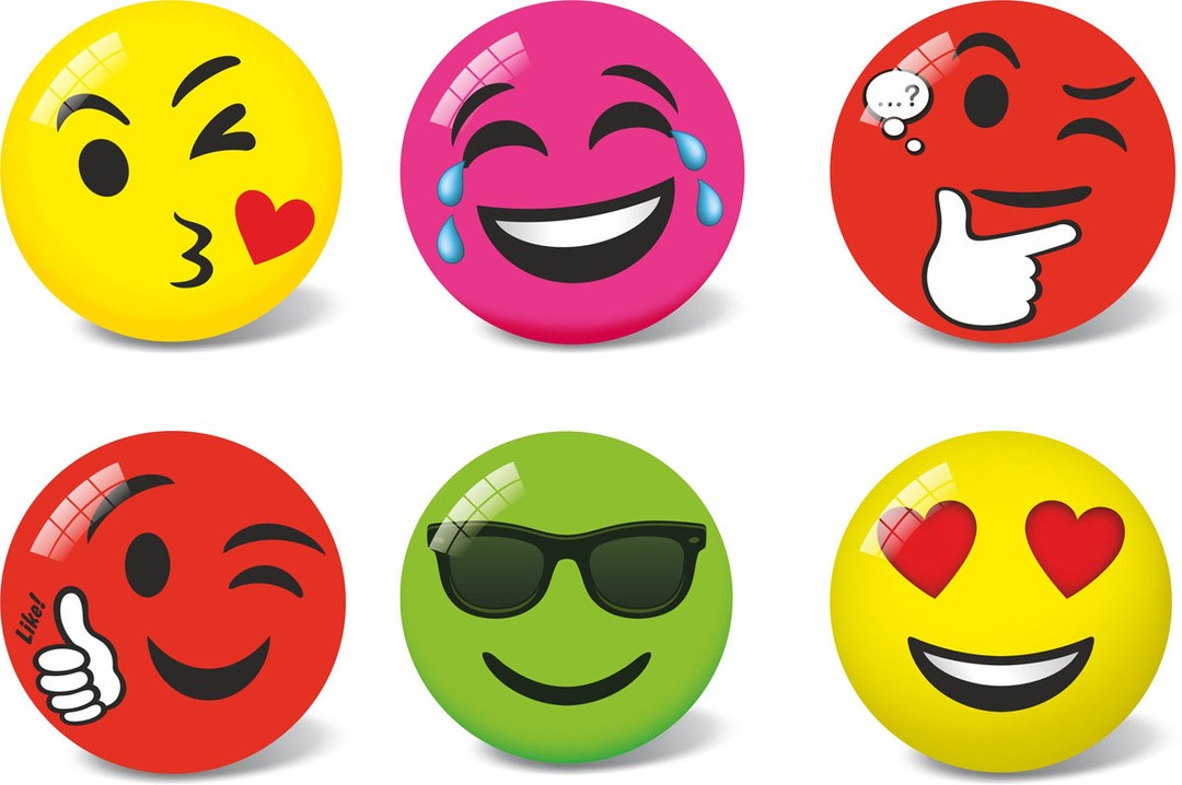STAR ŽOGA EMOJI, SORT., 23CM