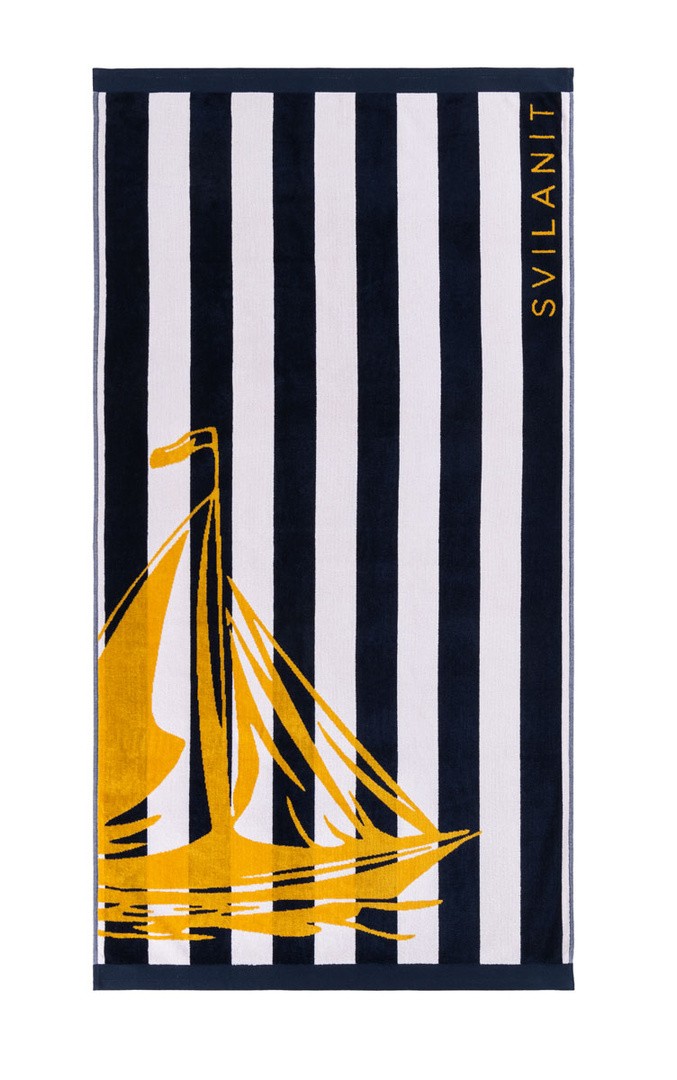 BRISAČA ZA PLAŽO SVILANIT SHIP 80X160 CM MOD/RUM/BEL