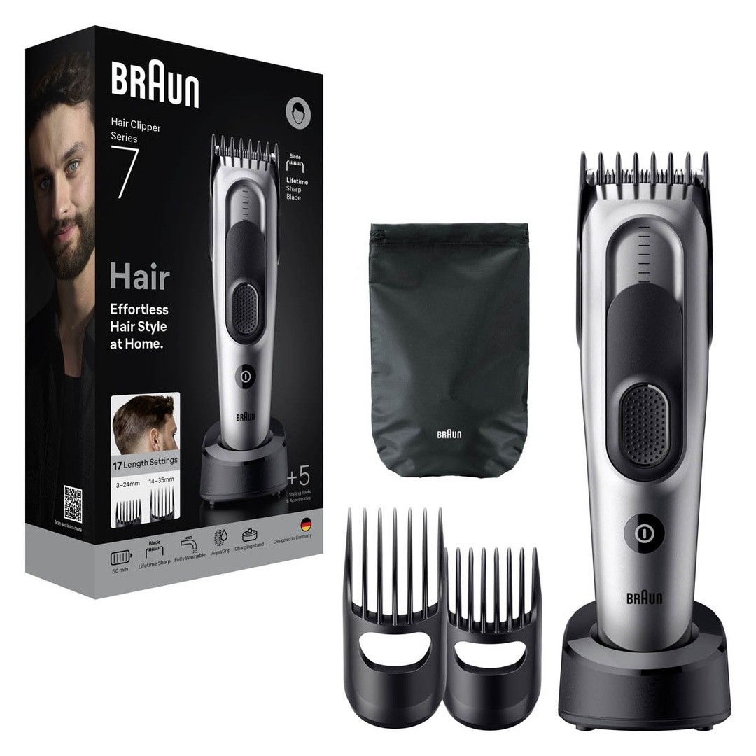 STRIŽNIK ZA LASE BRAUN HC 7590 +5 NASTAVKOV