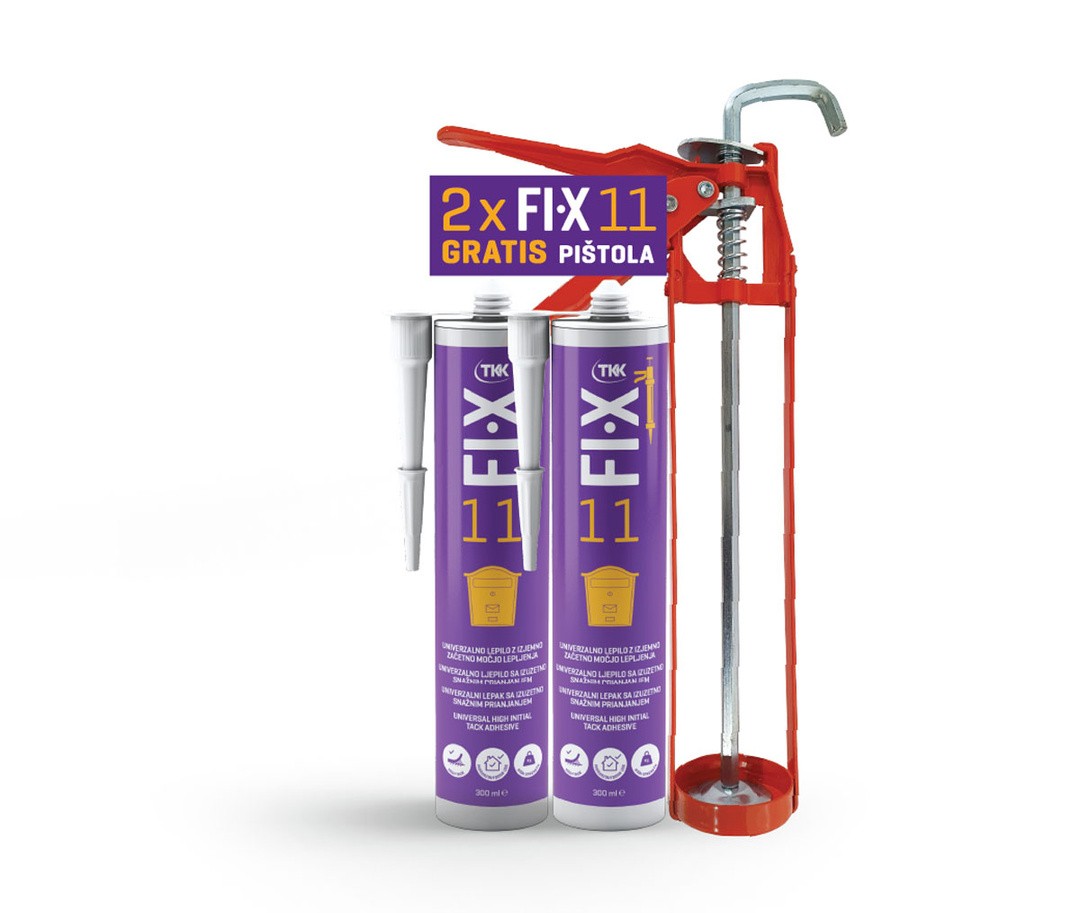 UNIVERZALNO LEPILO FIX 11 2X 300 ML + PIŠTOLA GRATIS