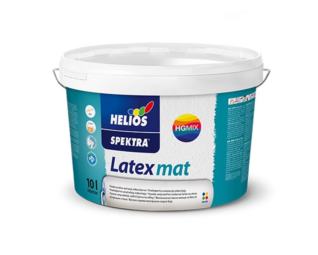 PROFESIONALNA BARVA HELIOS SPEKTRA LATEX MAT BELA 10 L B1
