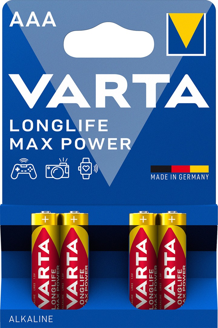 ALKALNI BATERIJSKI VLOŽEK VARTA LR03 AAA MAX POWER BL/4, 1.5V