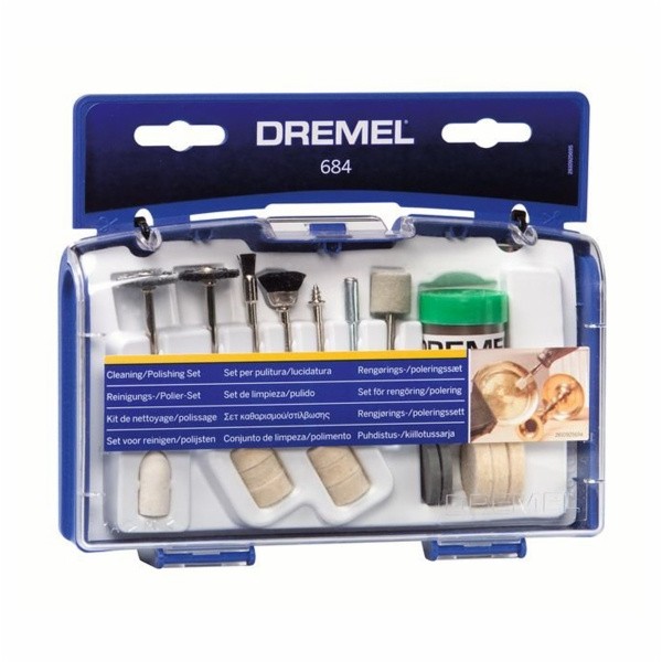 PRIBOR ZA ORODJA DREMEL DREMEL SET ZA ČIŠČ. IN POLIRANJE TIP 684