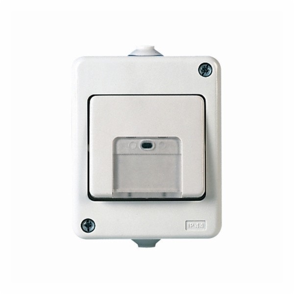 NADOMETNO TIPKALO FLUID NAVADNO 10A SIVO, BREZ TLIVKE, IP44