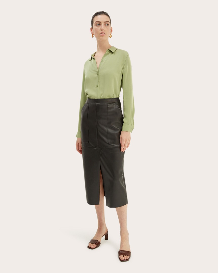 Leather midi skirt clearance nz