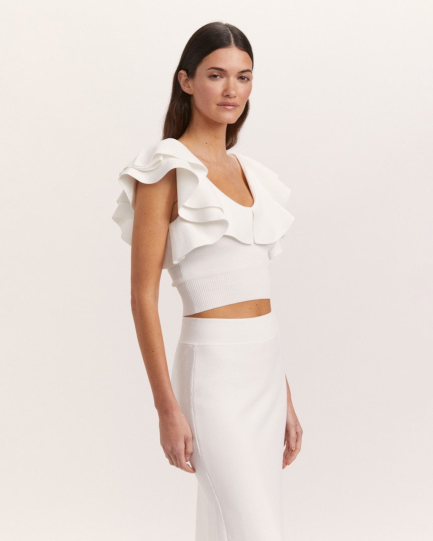 Mila ribbon knit tops Andmary 【公式通販】