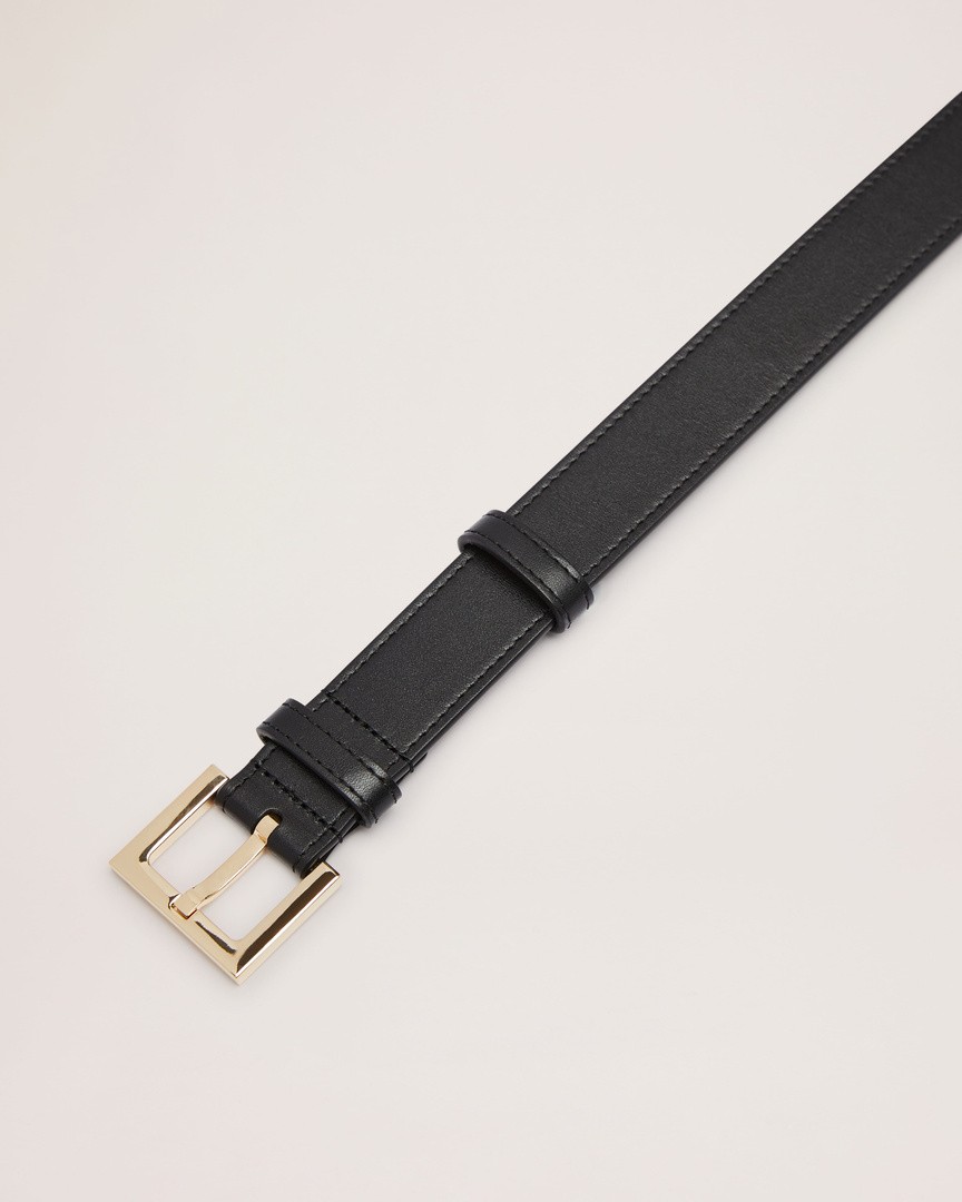 Noa Croc Leather Belt in Black - SABA
