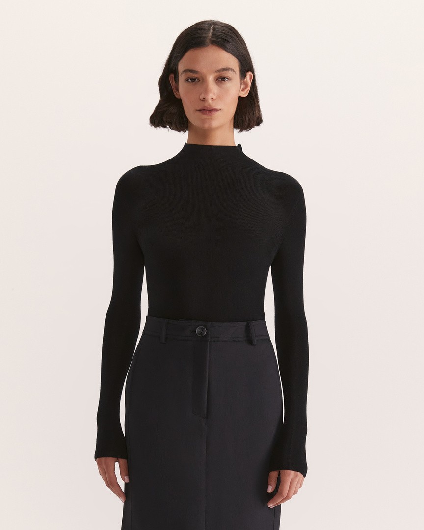 Claudia Merino Wool Roll Neck Knit SABA