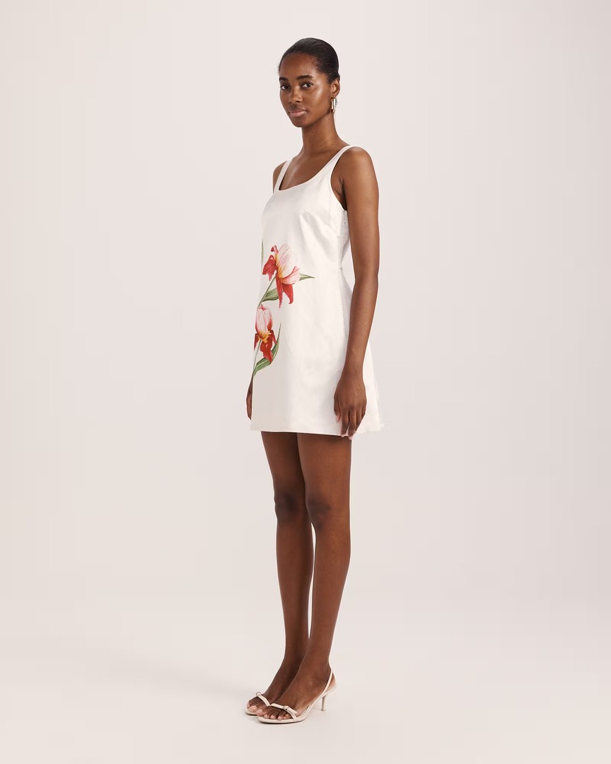 chinese dress ladies Belle Midi Dress Daisy White Linen Daisy White / 4 main image 0