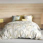 Parure Lit 100% Coton TAHARA – Drap Plat 240x300 + Drap Housse + 2 Taies 65x65 – Motifs Élégants