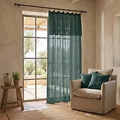 Rideau En Lin Lavé Miel 140x270 Cm - Ajustable, Oeko-Tex, Neuf, Marque Housse De Rêve